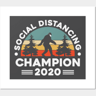 Social Distancing Champion 2020 Big Foot Posters and Art